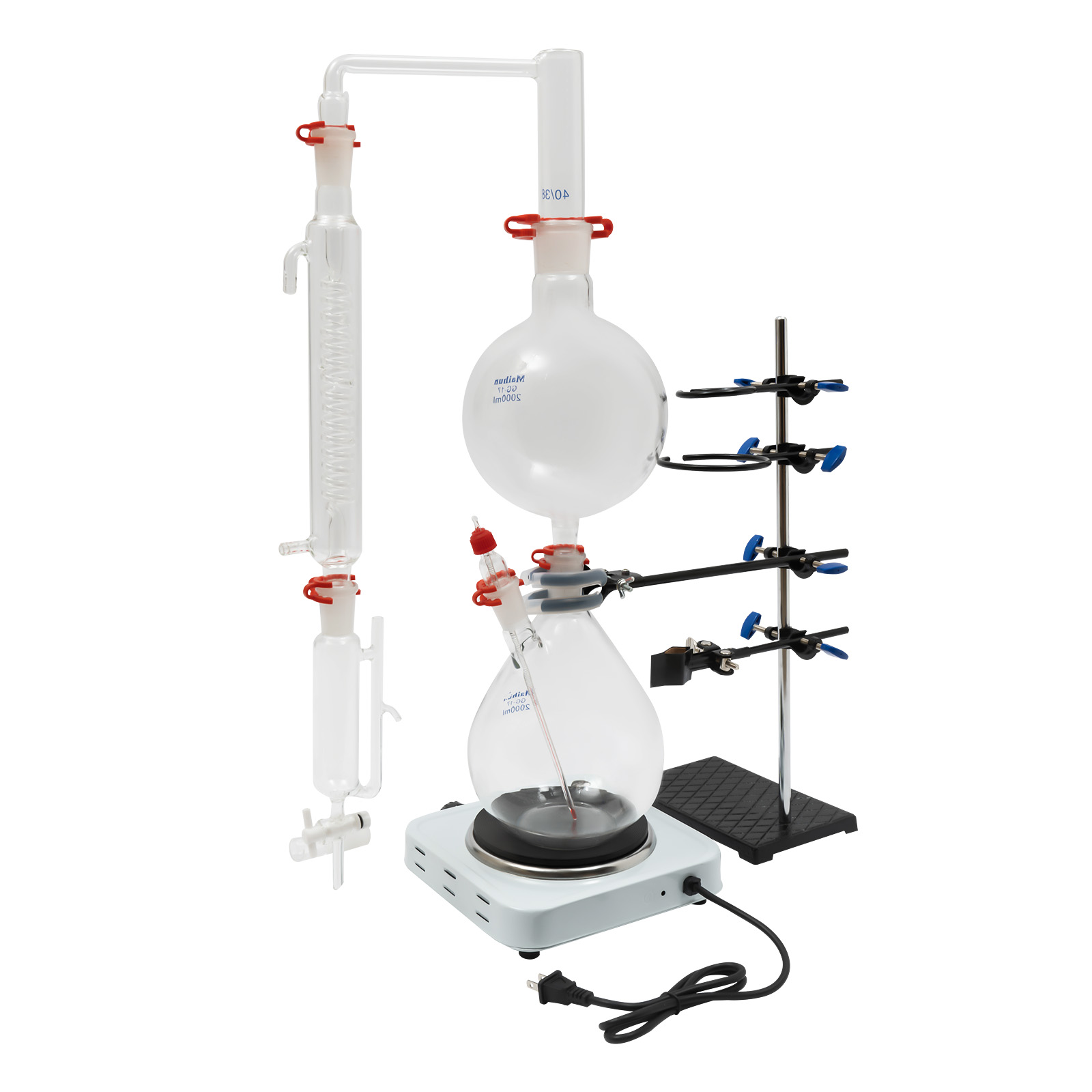 2000ml Essential Oil Distillation Apparatus + Hot Stove +